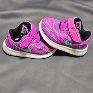 Nike Free RN TD Toddler Shoes Purple Teal Running Sneakers 834042-500 Size 3C
